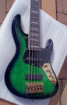 K524-JS Green Flame -Bartolini Brights with Quad coil Bridge BM MC3 Preamp  
